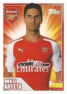 Figurina Mikel Arteta - Premier League Inglese 2014-2015 - Topps