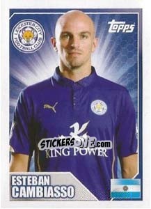 Sticker Esteban Cambiasso - Premier League Inglese 2014-2015 n. 186 - Topps