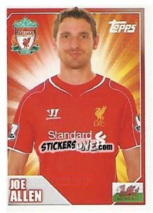 Sticker Joe Allen - Premier League Inglese 2014-2015 n. 208 - Topps