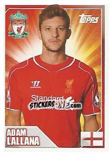 Sticker Adam Lallana - Premier League Inglese 2014-2015 n. 214 - Topps