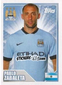 Sticker Pablo Zabaleta - Premier League Inglese 2014-2015 n. 226 - Topps