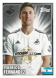 Sticker Federico Fernández - Premier League Inglese 2014-2015 n. 458 - Topps