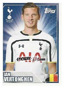 Sticker Jan Vertonghen - Premier League Inglese 2014-2015 n. 480 - Topps