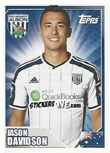 Figurina Jason Davidson - Premier League Inglese 2014-2015 - Topps