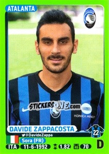Sticker Davide Zappacosta - Calciatori 2014-2015 n. 7 - Panini