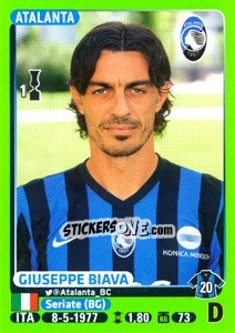 Cromo Giuseppe Biava - Calciatori 2014-2015 - Panini