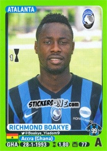 Figurina Richmond Boakye - Calciatori 2014-2015 - Panini