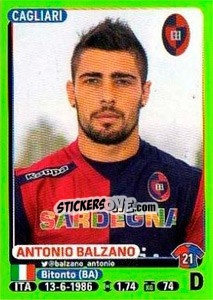 Sticker Antonio Balzano - Calciatori 2014-2015 n. 38 - Panini