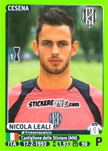 Sticker Nicola Leali - Calciatori 2014-2015 n. 57 - Panini