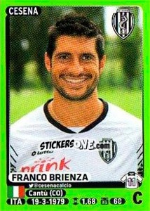 Sticker Franco Brienza - Calciatori 2014-2015 n. 72 - Panini