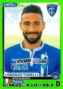 Cromo Lorenzo Tonelli - Calciatori 2014-2015 - Panini