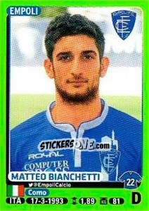 Sticker Matteo Bianchetti - Calciatori 2014-2015 - Panini