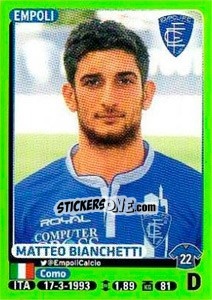 Figurina Matteo Bianchetti - Calciatori 2014-2015 - Panini