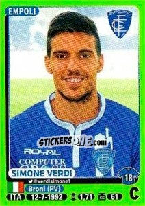 Figurina Simone Verdi - Calciatori 2014-2015 - Panini