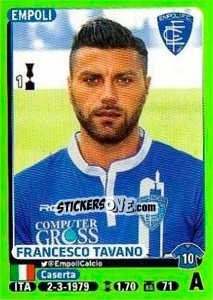 Sticker Francesco Tavano - Calciatori 2014-2015 n. 128 - Panini