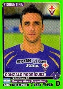 Sticker Gonzalo Rodríguez - Calciatori 2014-2015 n. 137 - Panini