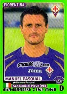 Sticker Manuel Pasqual - Calciatori 2014-2015 n. 142 - Panini