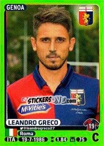 Cromo Leandro Greco - Calciatori 2014-2015 - Panini