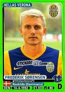 Figurina Frederik Sørensen - Calciatori 2014-2015 - Panini