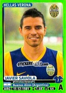Figurina Javier Saviola - Calciatori 2014-2015 - Panini