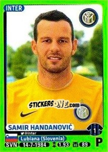 Figurina Samir Handanovic - Calciatori 2014-2015 - Panini