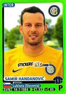 Sticker Samir Handanovic - Calciatori 2014-2015 n. 212 - Panini