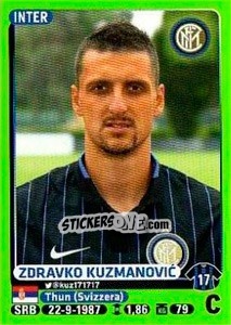 Cromo Zdravko Kuzmanovic - Calciatori 2014-2015 - Panini