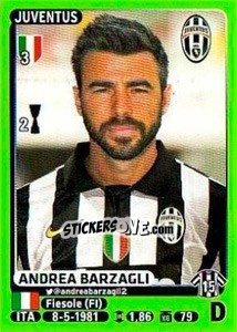 Sticker Andrea Barzagli - Calciatori 2014-2015 n. 240 - Panini