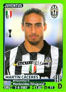 Sticker Martín Cáceres - Calciatori 2014-2015 n. 244 - Panini