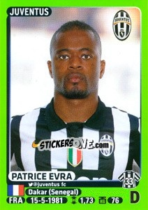 Sticker Patrice Evra - Calciatori 2014-2015 n. 247 - Panini