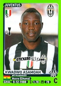 Figurina Kwadwo Asamoah - Calciatori 2014-2015 - Panini