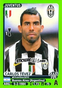 Sticker Carlos Tévez - Calciatori 2014-2015 - Panini