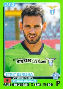Sticker Etrit Berisha - Calciatori 2014-2015 n. 265 - Panini