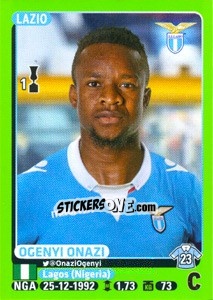 Sticker Ogenyi Onazi - Calciatori 2014-2015 n. 276 - Panini