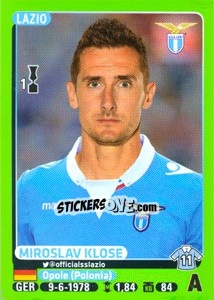 Figurina Miroslav Klose - Calciatori 2014-2015 - Panini