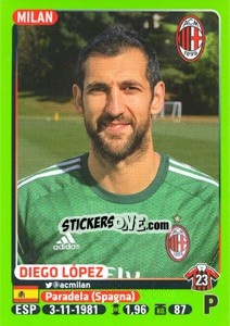 Sticker Diego López - Calciatori 2014-2015 n. 290 - Panini