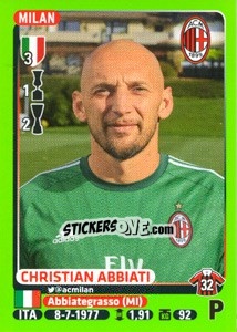 Sticker Christian Abbiati - Calciatori 2014-2015 n. 291 - Panini