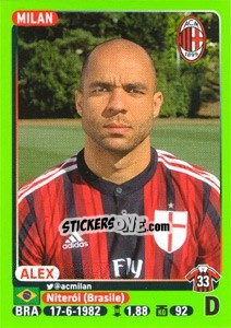 Sticker Alex - Calciatori 2014-2015 n. 292 - Panini