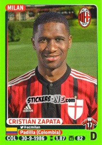 Figurina Cristián Zapata - Calciatori 2014-2015 - Panini