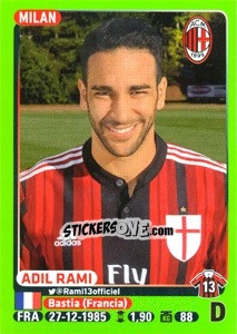 Sticker Adil Rami - Calciatori 2014-2015 n. 295 - Panini