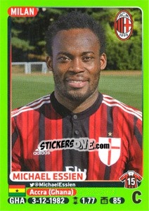 Figurina Michael Essien - Calciatori 2014-2015 - Panini