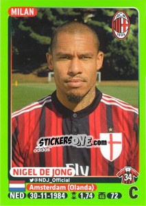 Cromo Nigel De Jong - Calciatori 2014-2015 - Panini