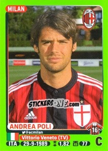 Figurina Andrea Poli - Calciatori 2014-2015 - Panini