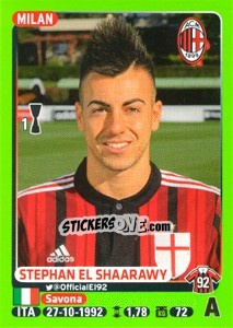 Sticker Stephan El Shaarawy - Calciatori 2014-2015 - Panini