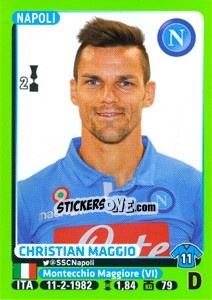Sticker Christian Maggio - Calciatori 2014-2015 n. 318 - Panini