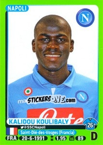 Figurina Kalidou Koulibaly - Calciatori 2014-2015 - Panini