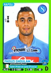Cromo Faouzi Ghoulam - Calciatori 2014-2015 - Panini