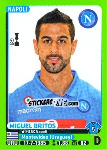 Sticker Miguel Britos - Calciatori 2014-2015 - Panini