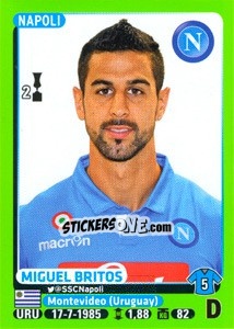 Figurina Miguel Britos - Calciatori 2014-2015 - Panini