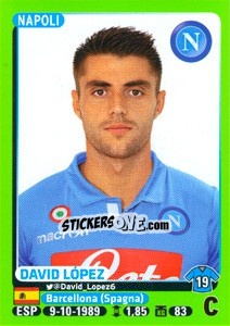 Sticker David López - Calciatori 2014-2015 n. 327 - Panini